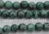 CPT301 15.5 inches 6mm round green picture jasper beads wholesale
