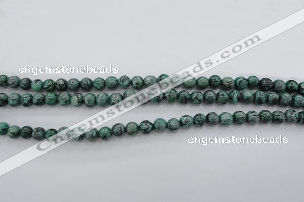 CPT301 15.5 inches 6mm round green picture jasper beads wholesale