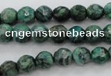 CPT303 15.5 inches 6mm faceted round green picture jasper beads