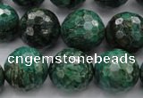 CPT304 15.5 inches 18mm faceted round green picture jasper beads