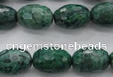 CPT305 15.5 inches 13*18mm faceted rice green picture jasper beads