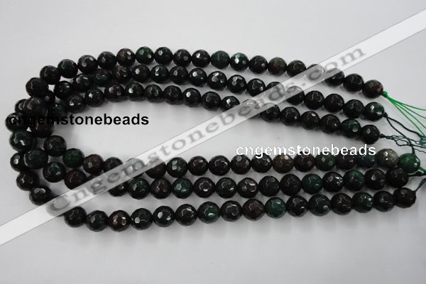 CPT403 15.5 inches 10mm faceted round green picture jasper beads