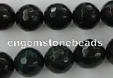 CPT405 15.5 inches 14mm faceted round green picture jasper beads