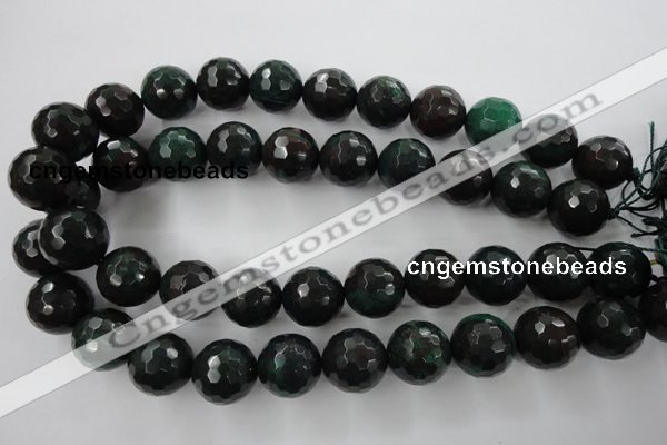 CPT407 15.5 inches 18mm faceted round green picture jasper beads