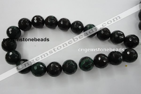 CPT408 15.5 inches 20mm faceted round green picture jasper beads