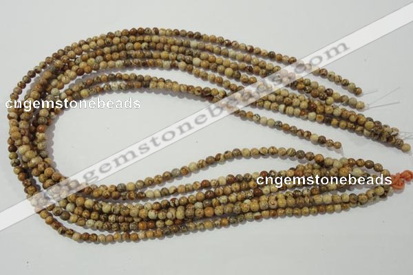 CPT450 15.5 inches 4mm round picture jasper beads wholesale