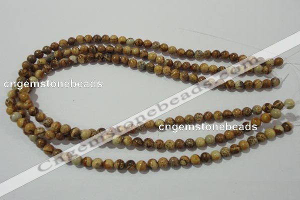 CPT451 15.5 inches 6mm round picture jasper beads wholesale