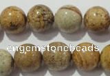 CPT456 15.5 inches 16mm round picture jasper beads wholesale