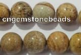 CPT457 15.5 inches 18mm round picture jasper beads wholesale