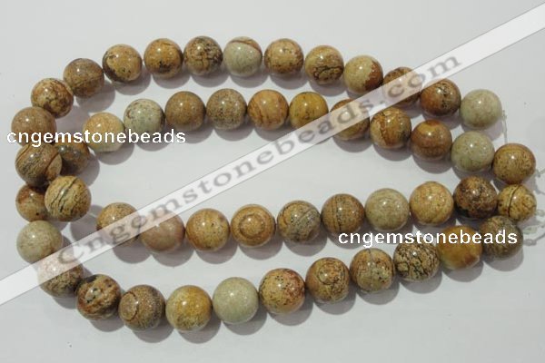 CPT458 15.5 inches 20mm round picture jasper beads wholesale