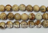 CPT502 15.5 inches 8mm faceted round picture jasper beads wholesale