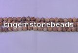 CPT521 15.5 inches 6mm round matte picture jasper beads