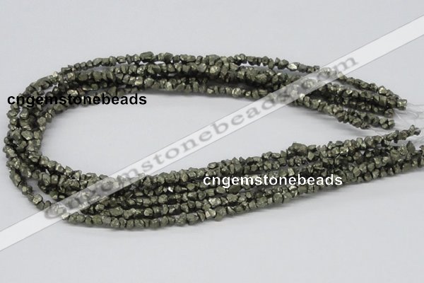 CPY01 16 inches 6mm nugget pyrite gemstone chip beads wholesale