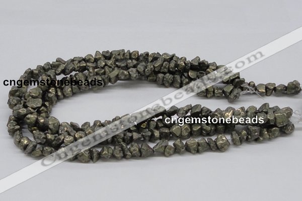 CPY02 16 inches 10mm nugget pyrite gemstone chip beads wholesale