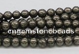 CPY05 16 inches 6mm round pyrite gemstone beads wholesale