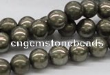 CPY07 16 inches 10mm round pyrite gemstone beads wholesale