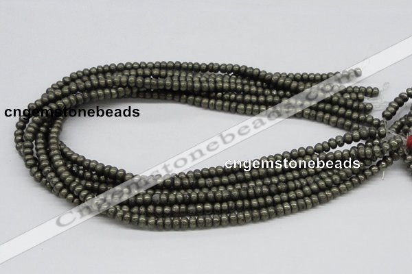 CPY08 16 inches 3*6mm rondelle pyrite gemstone beads wholesale