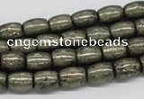 CPY09 16 inches 8*10mm drum-shaped pyrite gemstone beads wholesale