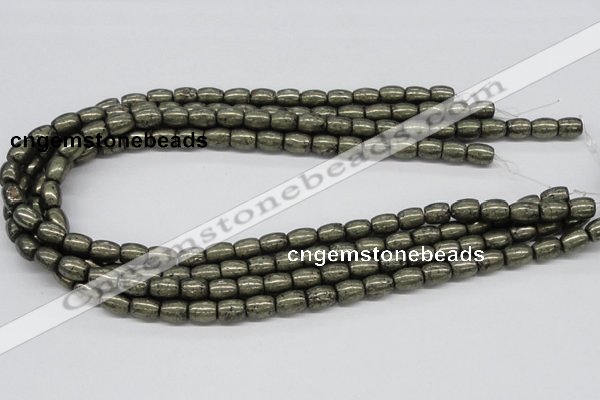 CPY09 16 inches 8*10mm drum-shaped pyrite gemstone beads wholesale