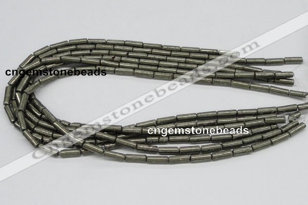 CPY10 16 inches 5*13mm column pyrite gemstone beads wholesale