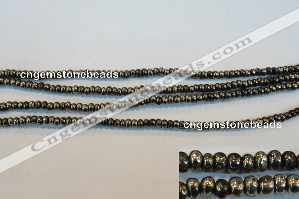 CPY100 15.5 inches 3*4mm rondelle pyrite gemstone beads wholesale