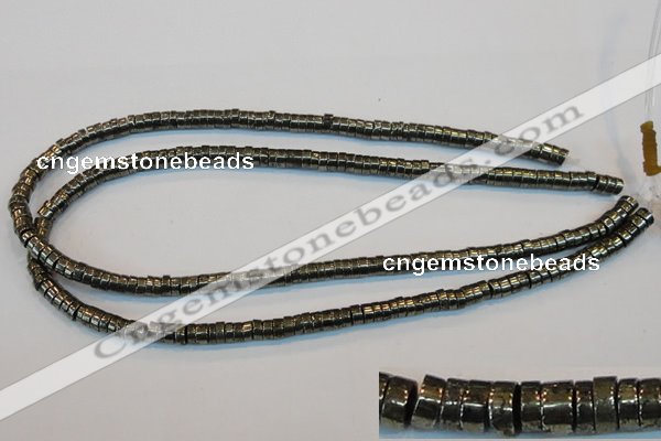 CPY115 15.5 inches 3*6mm heishi pyrite gemstone beads wholesale