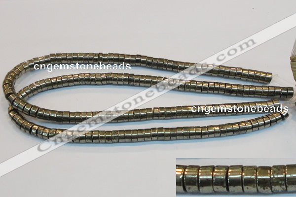 CPY116 15.5 inches 4*8mm heishi pyrite gemstone beads wholesale