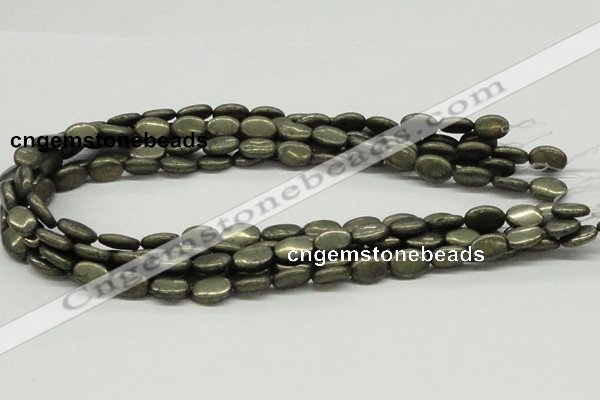 CPY12 16 inches 10*14mm oval pyrite gemstone beads wholesale