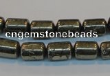 CPY122 15.5 inches 8*12mm tube pyrite gemstone beads wholesale