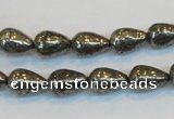 CPY132 15.5 inches 8*12mm teardrop pyrite gemstone beads wholesale