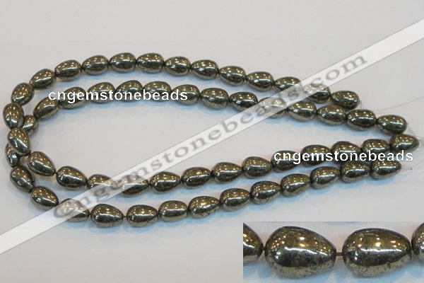 CPY133 15.5 inches 10*14mm teardrop pyrite gemstone beads wholesale