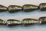 CPY134 15.5 inches 10*18mm teardrop pyrite gemstone beads wholesale