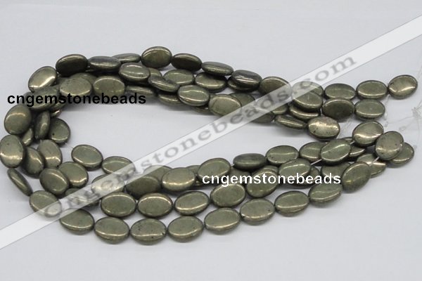 CPY14 16 inches 13*18mm oval pyrite gemstone beads wholesale