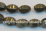 CPY145 15.5 inches 10*14mm rice pyrite gemstone beads wholesale