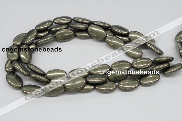 CPY15 16 inches 15*25mm oval pyrite gemstone beads wholesale