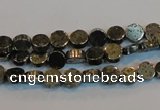 CPY150 15.5 inches 6mm coin pyrite gemstone beads wholesale