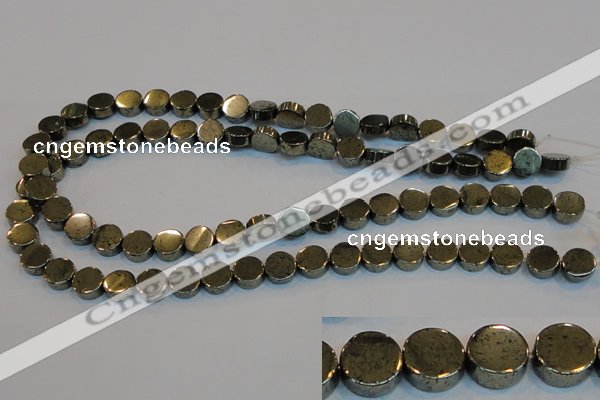 CPY152 15.5 inches 10mm coin pyrite gemstone beads wholesale