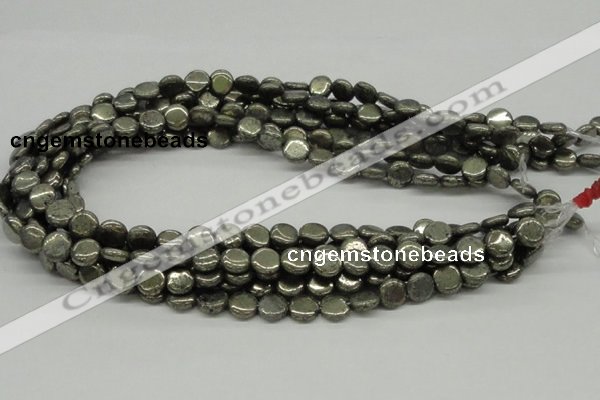 CPY16 16 inches 10mm coin pyrite gemstone beads wholesale