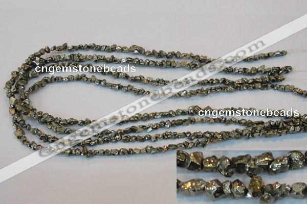 CPY168 15.5 inches 4*5mm nuggets pyrite gemstone beads wholesale