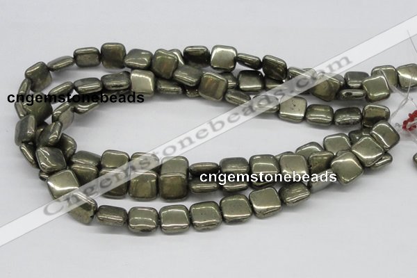 CPY18 16 inches 14*14mm square pyrite gemstone beads wholesale