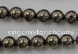 CPY204 15.5 inches 10mm round pyrite gemstone beads wholesale