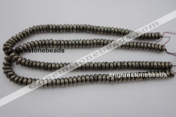 CPY211 15.5 inches 4*10mm rondelle pyrite gemstone beads wholesale