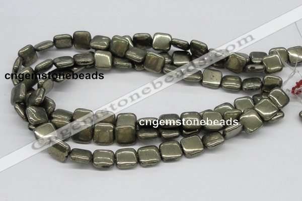 CPY22 16 inches 12*12mm square pyrite gemstone beads wholesale