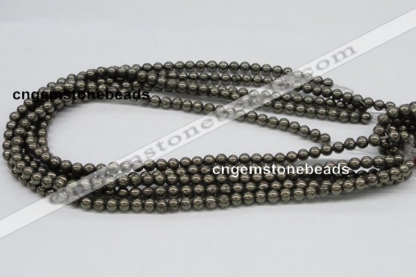 CPY23 16 inches 4mm round pyrite gemstone beads wholesale