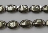 CPY232 15.5 inches 10*14mm oval pyrite gemstone beads wholesale