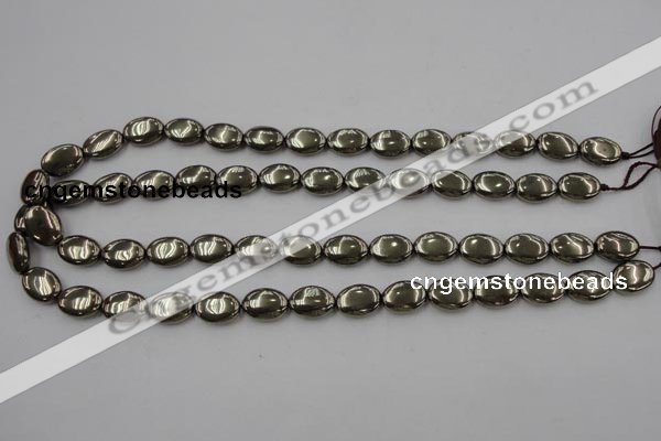 CPY232 15.5 inches 10*14mm oval pyrite gemstone beads wholesale