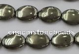 CPY233 15.5 inches 12*16mm oval pyrite gemstone beads wholesale