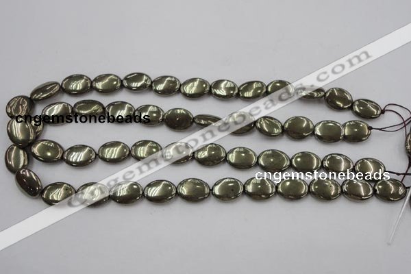 CPY233 15.5 inches 12*16mm oval pyrite gemstone beads wholesale