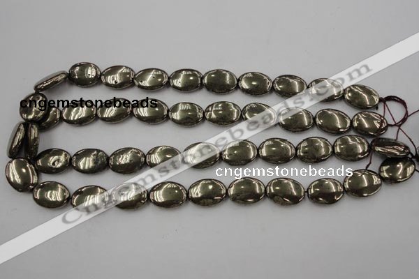 CPY234 15.5 inches 13*18mm oval pyrite gemstone beads wholesale