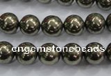 CPY24 16 inches 12mm round pyrite gemstone beads wholesale